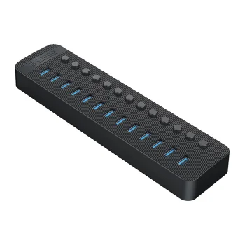 Orico CT2U3-13AB 13 portu USB-A 3.0 centrmezgls ar slēdžiem, melns
