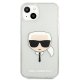 Karl Lagerfeld iPhone 13 mini Case Glitter Karl\'s Head, Silver