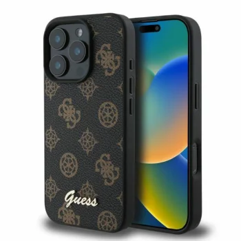 Guess Peony Script MagSafe iPhone 16 Pro Max vāciņš - melns | Case Black