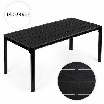 Dārza galds Multigarden, 180x90 cm, 8 personām, melns