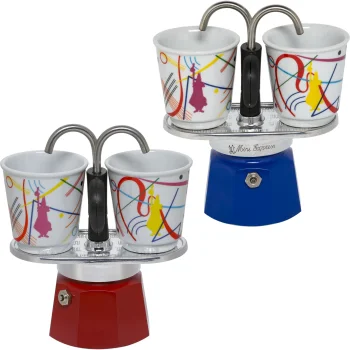 Bialetti MINI EXPRESS Kandinsky Espresso Maker Set with 2 Cups
