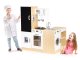 Large Modular Wooden Play Kitchen for Kids XXL with Chalkboard & LED Lights ECOTOYS