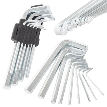 9 Piece Allen Hex Key Wrench Set 1.5-10mm Metric L-Shape
