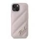 Karl Lagerfeld iPhone 14 / 15 / 13 Case Diagonal Quilted Script, Pink