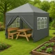 Раскладной садовый шатер 3x3 м с 4 стенками MultiGarden, серый