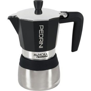Pedrini MyMoka Induction Moka kafijas kanna, 6 tasītes, Sudraba/Zila