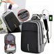Ūdensnecaurlaidīga Mugursoma ar USB Uzlādes Izeju Portu 25L, Pelēks | Anti-Theft Waterproof Backpack with USB...