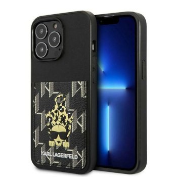 Karl Lagerfeld Karlimals Cardslot vāciņš iPhone 13 Pro / 13 - Melns