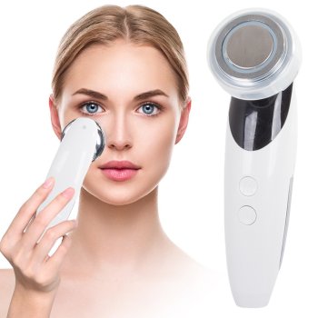 Ultraskaņas Masāžas Aparāts Sejas Attīrīšanai 4in1, Balts | Ultrasonic Facial Cleansing Massager