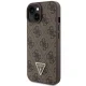 Apple iPhone 15 6.1\" Guess Crossbody 4G Metal Logo Case Cover (GUHCP15SP4TDSCPW), Brown | Чехол Кейс...