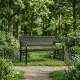 MultiGarden dārza sols ar ažūra atzveltni, 120x50 cm, melns