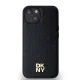 DKNY iPhone 15 / 14 / 13 Case Leather Monogram Metal Logo MagSafe, Black