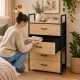 ModernHome skapītis ar 4 auduma atvilktnēm
