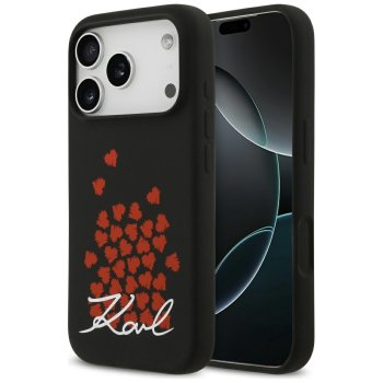 Karl Lagerfeld Silicone Heart Sign Logo MagSafe Phone Case Cover iPhone 17 Pro - Black