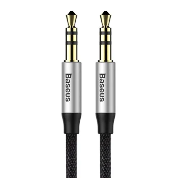 Аудиокабель Baseus Yiven 3.5mm AUX, 1м, черный/серебристый