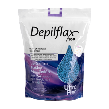 Flexible Hard Wax Beads for Hair Removal Depilflax Ultraflex 1000g, blue