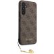 Guess Samsung Galaxy S23 FE Case 4G Charm, Brown