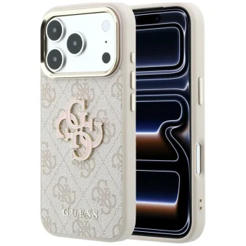 Чехол Guess 4G & Big Resin Logo для iPhone 17 Pro / 18 Pro, розовый