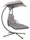 Hanging Chaise Lounge Chair MultiGarden Outdoor Swing with Stand and Canopy, Grey