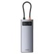 Baseus Metal Gleam 7in1 HDMI 4K 60Hz USB‑C koncentrators / 3x USB 3.0 / USB‑C PD / SD / microSD – pelēks