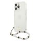 Guess Pearl caurspīdīgs vāciņš iPhone 13 / 13 Pro ar pērļu piekariņu