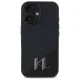 Karl Lagerfeld iPhone 16 vāciņš Silicone Shadow Metal Initial MagSafe, melns