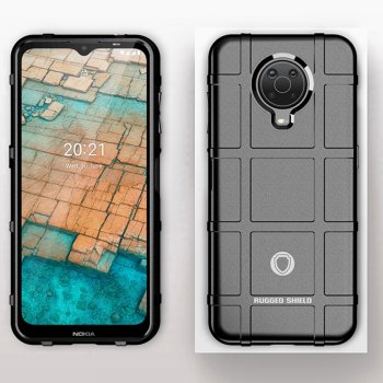 Nokia G10 / G20 Shock-proof Rugged Square Grid TPU Back Case Cover, Gray | Чехол для Телефона