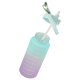 Motivational Water Bottle with Time Marker Reminder Tracker Leak-proof BPA Free, 2L, Purple