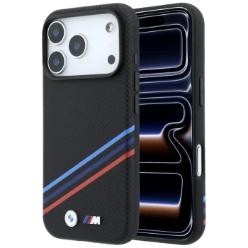 Чехол BMW M Quadrille Kevlar Print MagSafe для iPhone 18 Pro / 17 Pro, черный