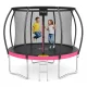 4Fizjo PRO dārza batuts bērniem ar drošības tīklu, 312 cm (10FT), rozā/melns
