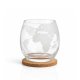Whiskey Decanter Globe Set 850ml with 4 Etched Glasses and Stones