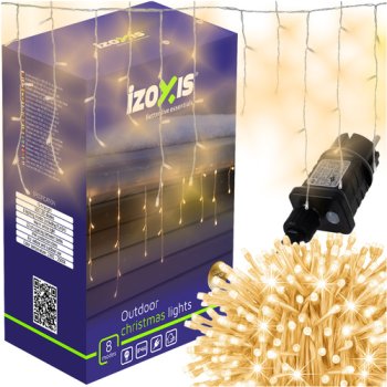 Izoxis 00026710 LED Icicle Christmas Lights, 300 LED, 15m, Warm White