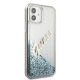 Guess iPhone 12 mini vāciņš Glitter Vintage Script, zils