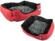 Plush Pet Bed with Removable Cushion, 60x50 cm, Red