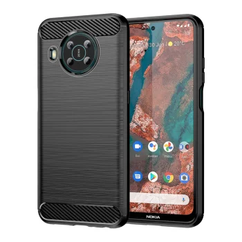Elastīgs telefona vāciņš Carbon Case priekš Nokia X100, melns