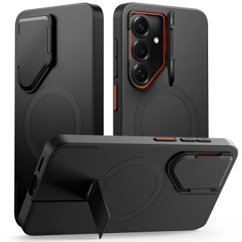Tech-Protect Kevlar Aura MagSafe vāciņš priekš Samsung Galaxy S26, melns/oranžs