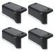 4 Pcs Solar LED Deck Lights Outdoor Path Garden Pathway Stairs Step Fence Lamp