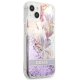 Apple iPhone 13 mini 5.4\'\' Guess Flower Liquid Glitter Case Cover (GUHCP13SLFLSU), Purple