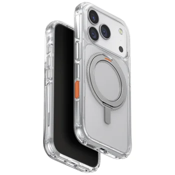 Uniq Swivix 360 Rotating Kickstand Case for iPhone 17 Pro, Transparent