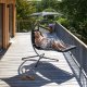 Hanging Chaise Lounge Chair MultiGarden Outdoor Swing with Stand and Canopy, Grey