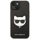 Karl Lagerfeld iPhone 14 Plus Case Saffiano Choupette Head Patch Black