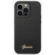 Apple iPhone 14 Pro 6.1\'\' Guess Silicone Vintage Gold Logo Case Cover (GUHCP14LSLSMK), Black