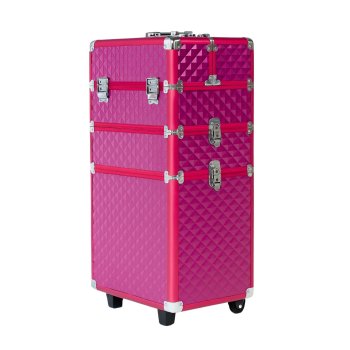 Профессиональный бьюти-кейс 3 в 1 на колесах 61x36x25 см, красный