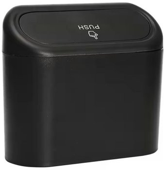 Pakarināma auto miskaste ar vāku, melna