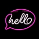 Forever Light HELLO LED Neons, Rozā un Balts