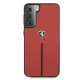Чехол Ferrari для Samsung Galaxy S21 Off Track Leather Nylon Stripe, красный