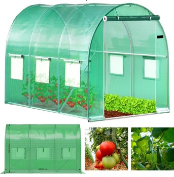 Polytunnel Greenhouse 4x2.5x2m 10m² Metal Frame UV Foil