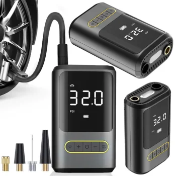 Elektriskais gaisa kompresors / velosipēdu sūknis, 10 bar, 50W, ar LCD un lukturīti