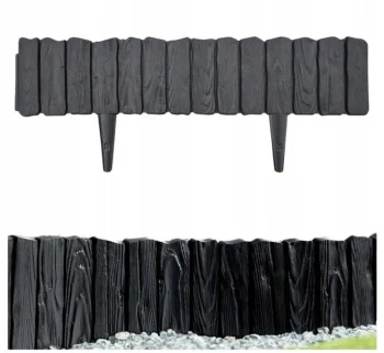 Dekoratīvā zāliena apmale WOOD 58 × 12.5 cm, melna