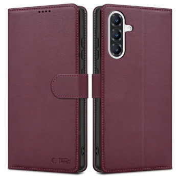 Samsung Galaxy A56 ( SM-A566B / DS ) Tech-Protect Wallet Book Case Cover, Burgundy | Telefona Vāciņš Maciņš...
